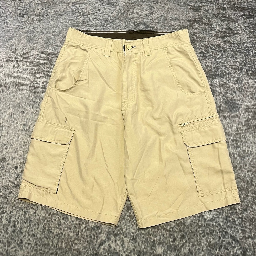 VTG Burnside Cargo Shorts Mens 32 Kahki Baggy Utility Skater Y2K